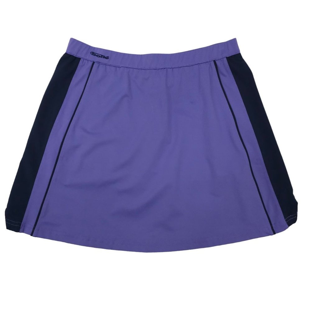 Bolle Sport Tennis Golf Pickleball Skirt Sz M Purple Blue Stripe Zip Side Slits